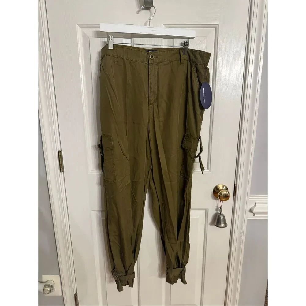 Scoop Olive Green Military Ankle Buckle Cargo Pants sz 16 NWT